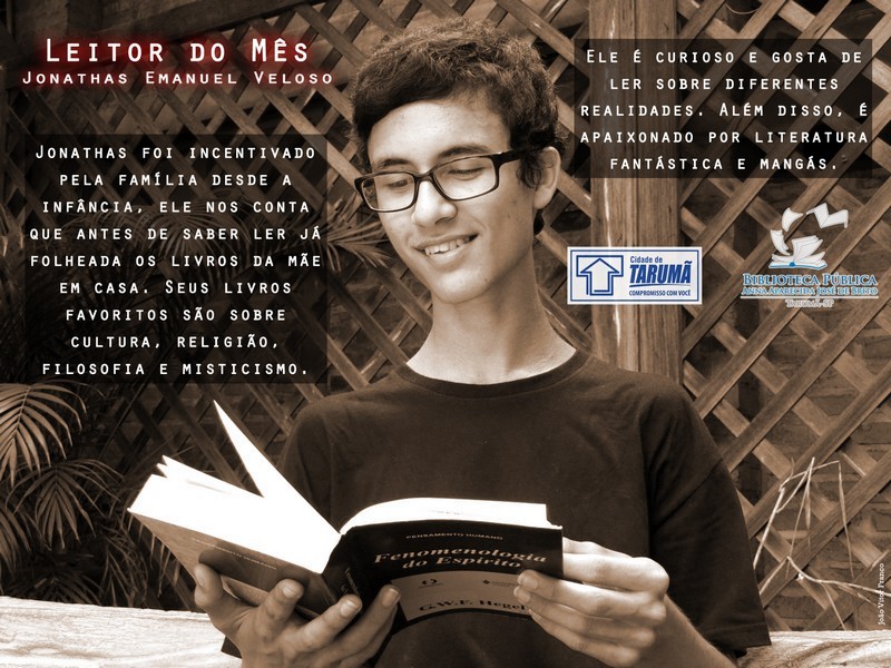 Jonathas Emanuel Veloso é o Leitor do Mês